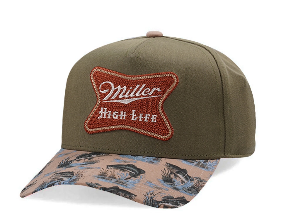 American Needle Miller High Life Buckhorn Army Green Two Tone Edition Snapback Gorra