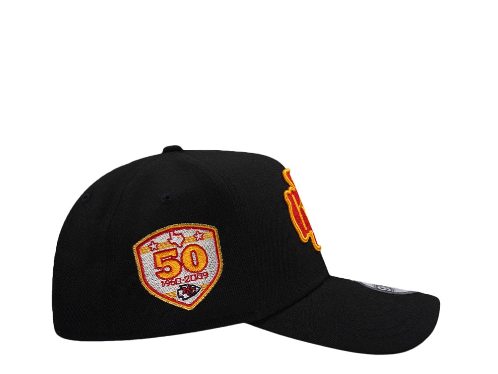 New Era Kansas City Chiefs 50th Anniversary Black Edition 9Forty A Frame Snapback Gorra