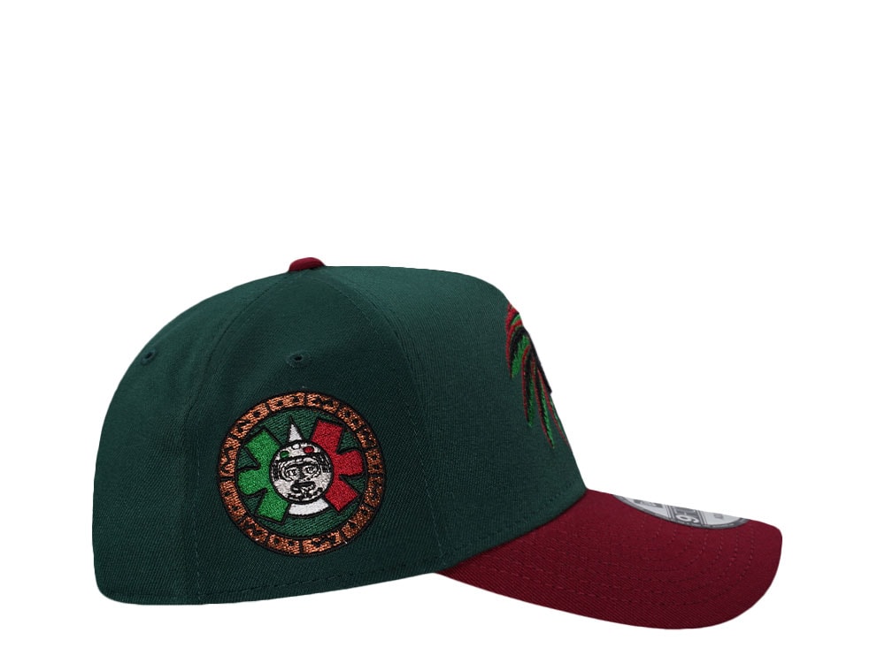 New Era Mexico Aztec Skull Warrior Dark Green Two Tone Edition 9Forty A Frame Snapback Gorra