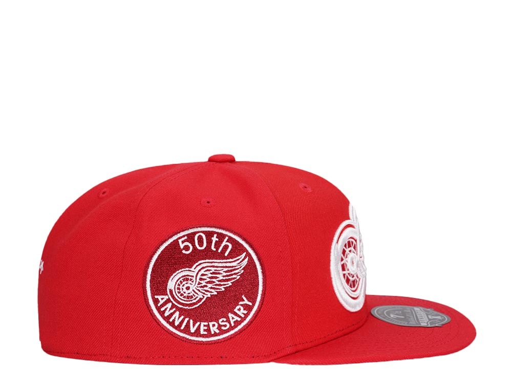 Mitchell & Ness Detroit Red Wings 50th Anniversary Vintage Edition Dynasty Fitted Gorra