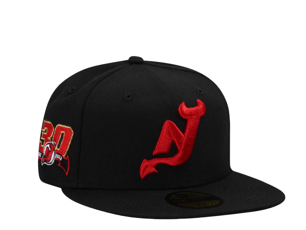 New Era New Jersey Devils 30th Anniversary Legend Black Red Edition 59Fifty Fitted Gorra