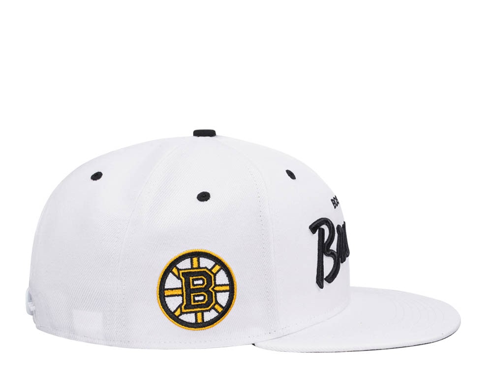 47Brand Boston Bruins White Crosstown Pop Captain Snapback Gorra