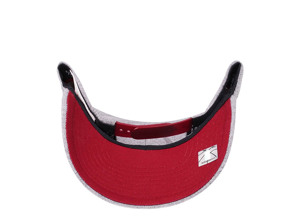 Mitchell & Ness Miami Heat Heather Gray Red Line Solid Flex Snapback Gorra