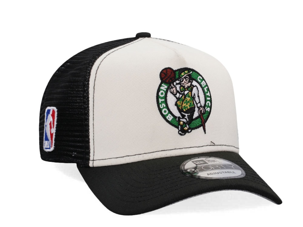 New Era Boston Celtics White 9Forty A Frame Trucker Snapback Gorra