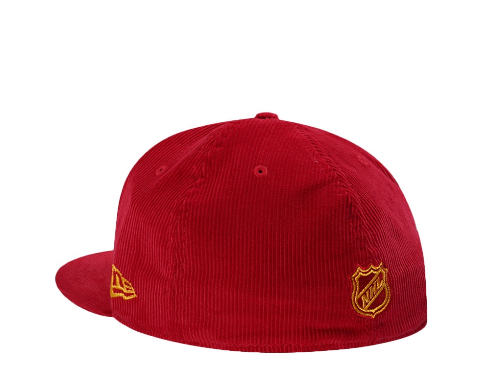 New Era Chicago Blackhawks 100th Anniversary Red Corduroy Throwback Edition 59Fifty Fitted Gorra