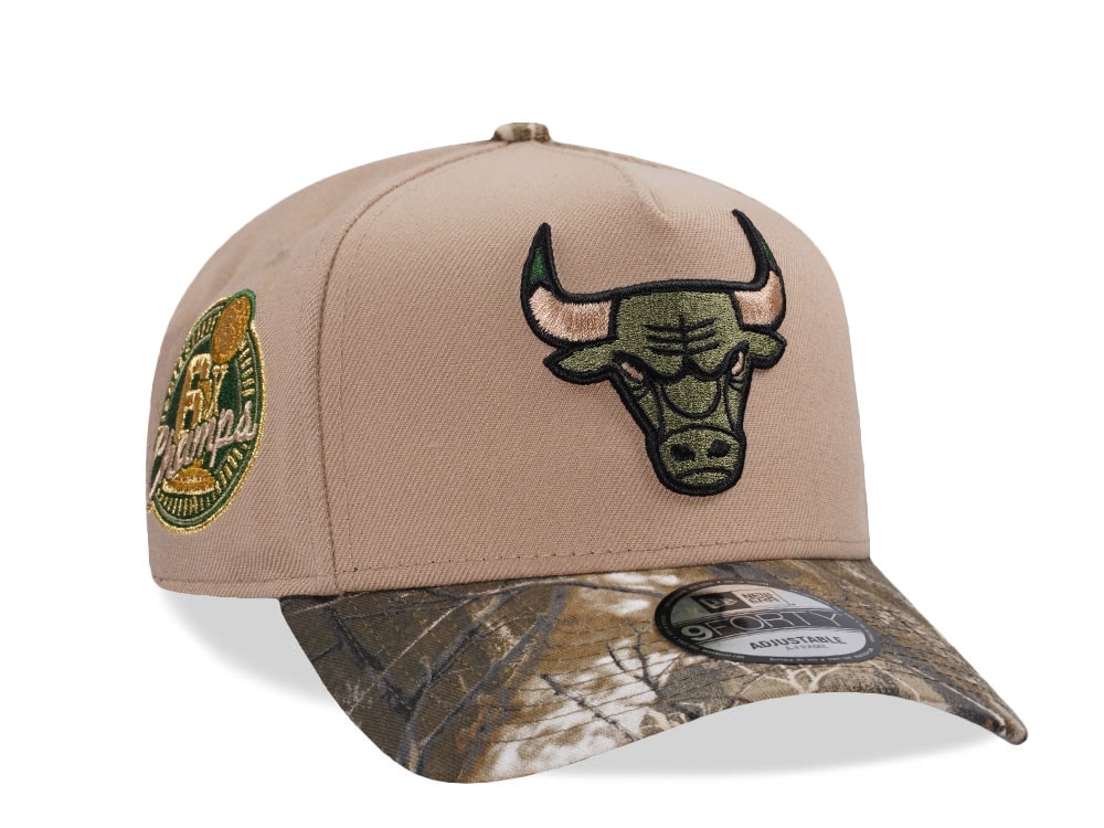 New Era Chicago Bulls 6x Champs Camel Realtree Edition 9Forty A Frame Snapback Gorra