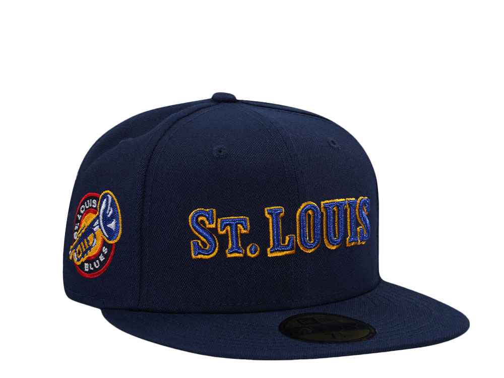 New Era St. Louis Blues Script Metallic Prime Edition 59Fifty Fitted Gorra