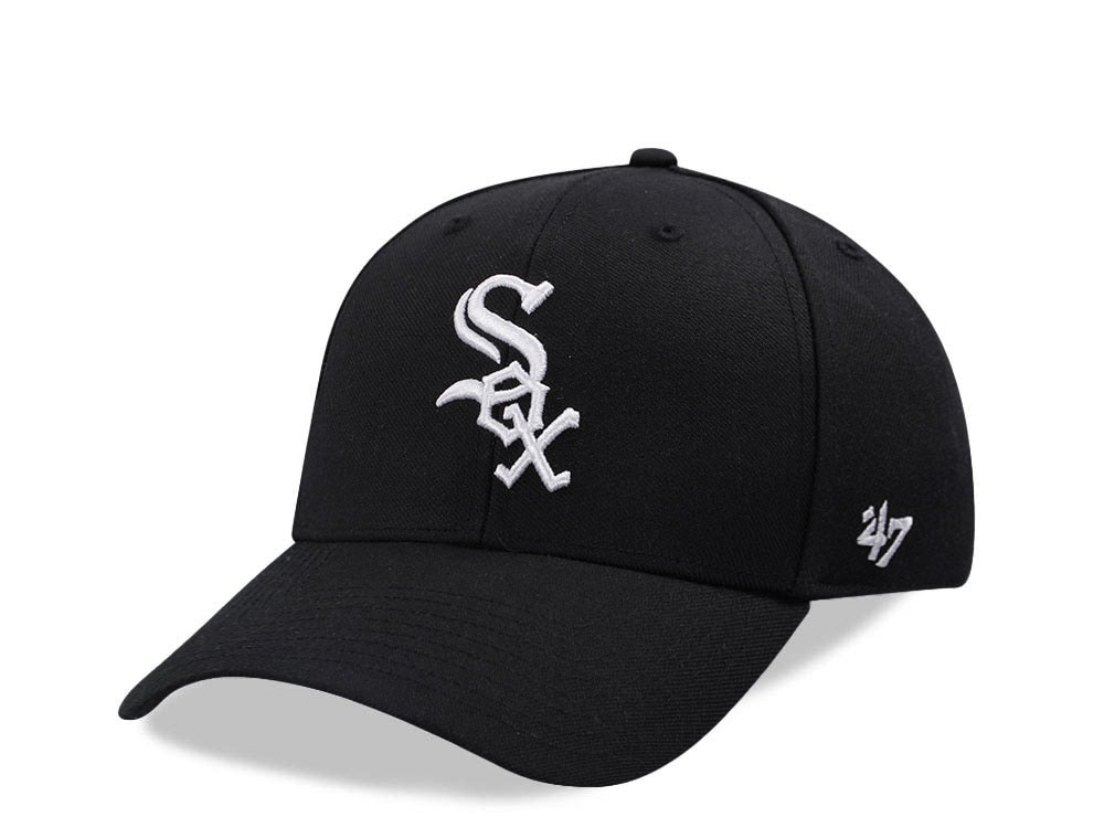 47Brand Chicago White Sox Black MVP Strapback Gorra