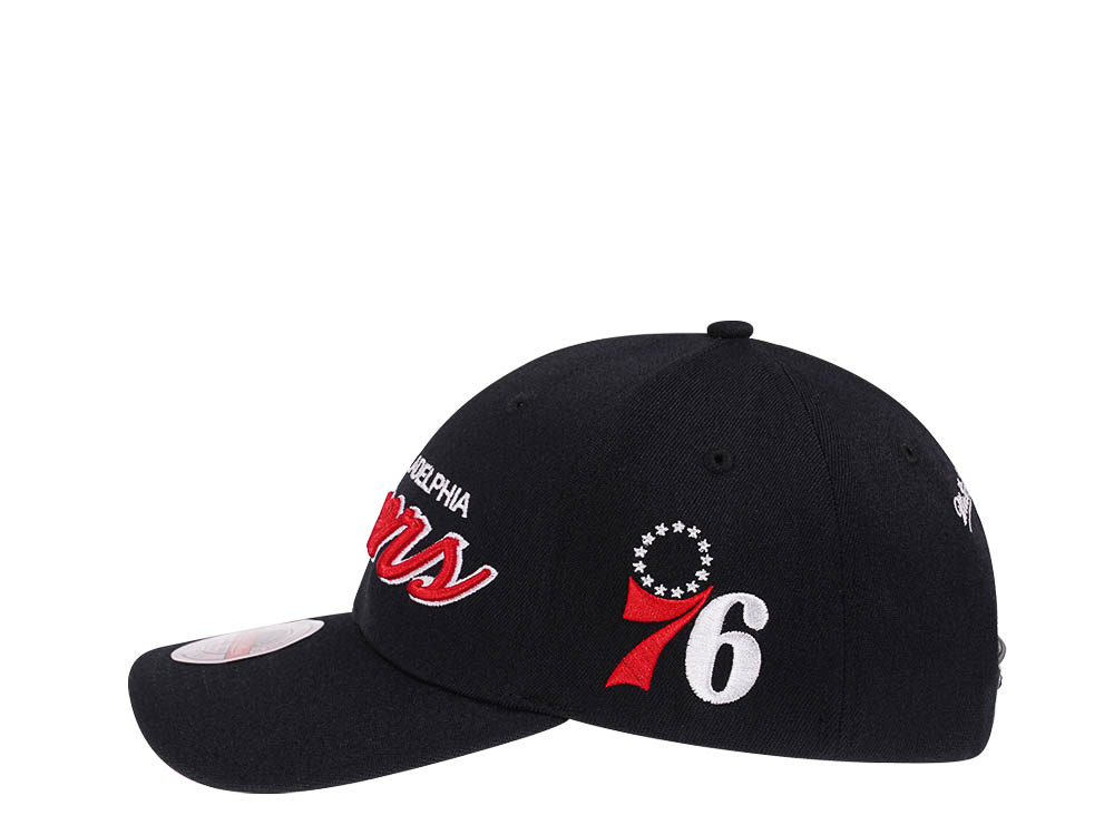 Mitchell & Ness Philadelphia 76Ers Team Ground Red Line Solid Flex Snapback Gorra