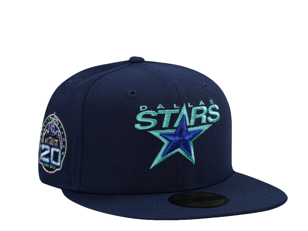 New Era Dallas Stars 20th Anniversary Ocean Blue Prime Edition 59Fifty Fitted Gorra
