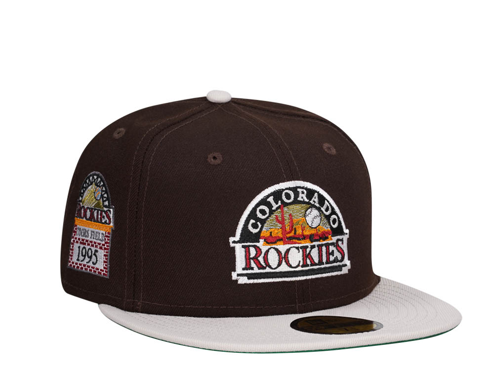 New Era Colorado Rockies Coors Field 1995 Burned Stone Two Tone Throwback Edition 59Fifty Fitted Gorra