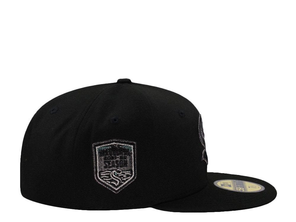 New Era Seattle Kraken Inaugural Season Metallic Black Prime Edition 59Fifty Fitted Gorra
