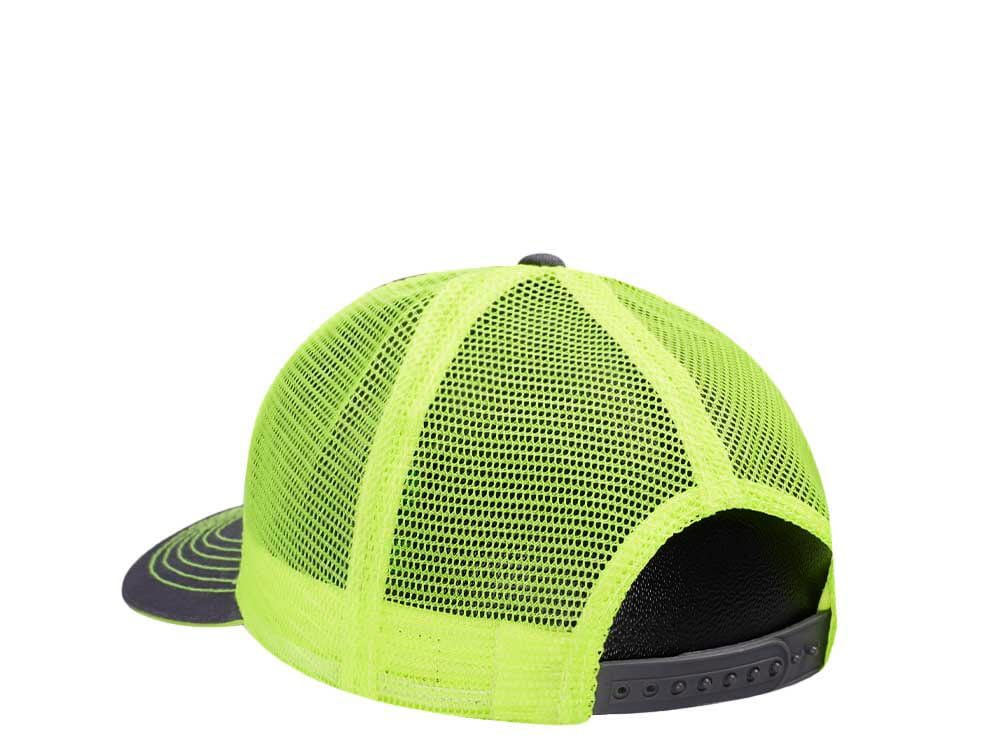 John Deere Twill High Mesh Logo Black Yellow Trucker Snapback Gorra