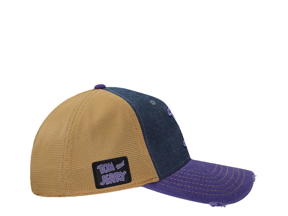 Capslab Tom and Jerry Distressed Navy Trucker Snapback Gorra