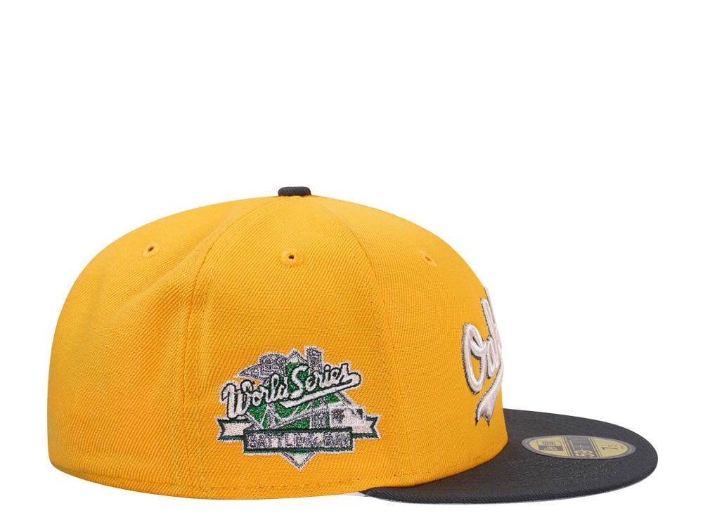 New Era Oakland Athletics World Series 1989 Misty Gold Two Tone Edition 59Fifty Fitted Gorra