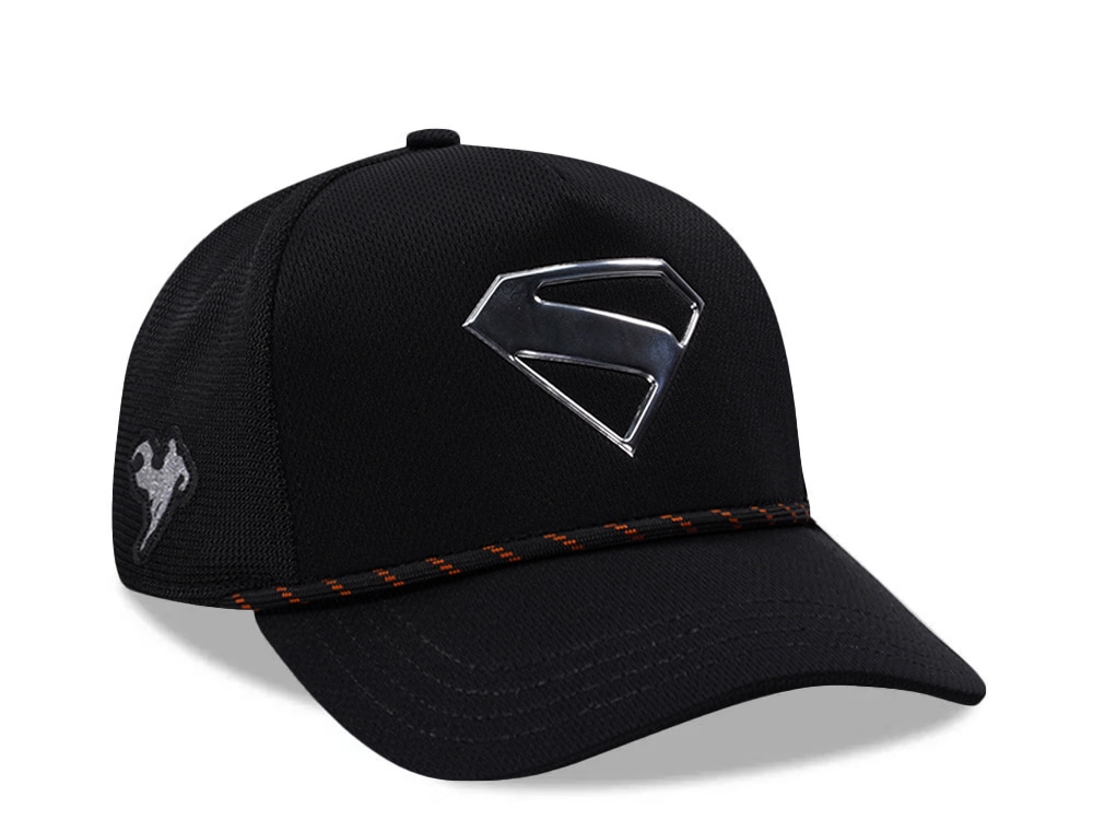 Capslab Superman Silver Logo Black Trucker Snapback Gorra