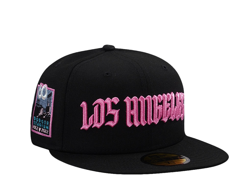 New Era Los Angeles Dodgers 60th Anniversary Pink Black Prime Edition 59Fifty Fitted Gorra