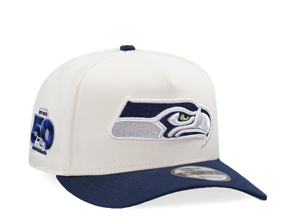New Era Seattle Seahawks 50th Anniversary Chrome Two Tone Edition 9Fifty A Frame Snapback Gorra