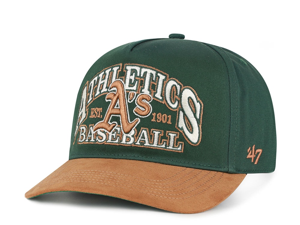 47 Brand Oakland Athletics Cooperstown Suede Visor Dark Green Hitch Snapback Gorra