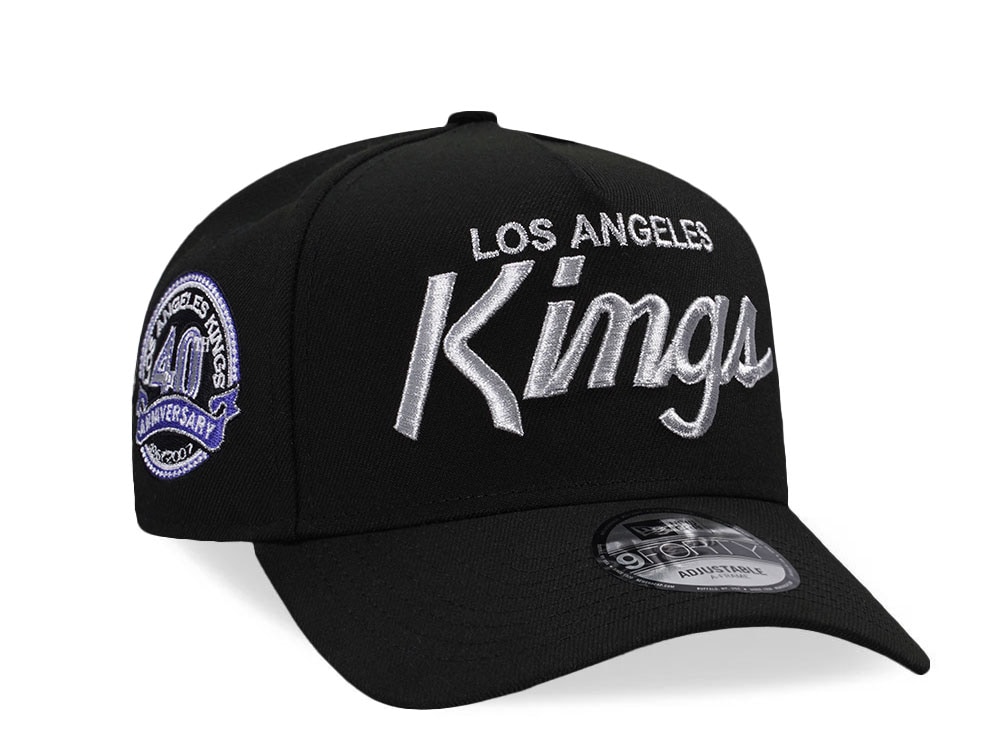 New Era Los Angeles Kings 40th Anniversary Black Silver Edition 9Forty A Frame Snapback Gorra