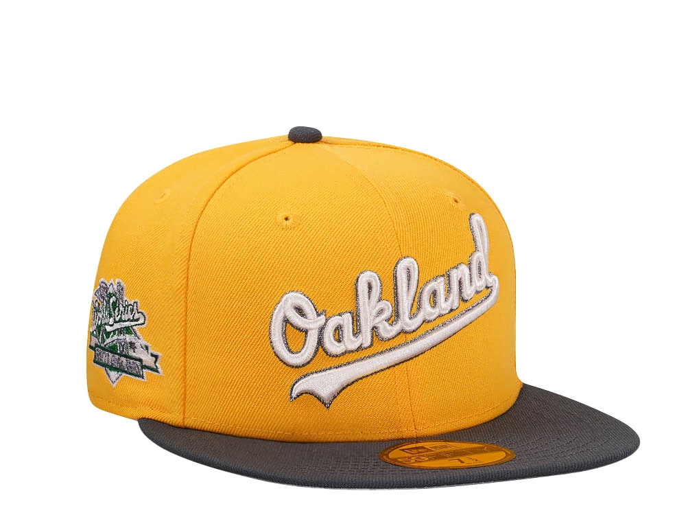 New Era Oakland Athletics World Series 1989 Misty Gold Two Tone Edition 59Fifty Fitted Gorra