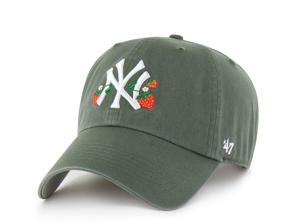 47 Brand New York Yankees Strawberry Icon Moss Clean Up Strapback Gorra