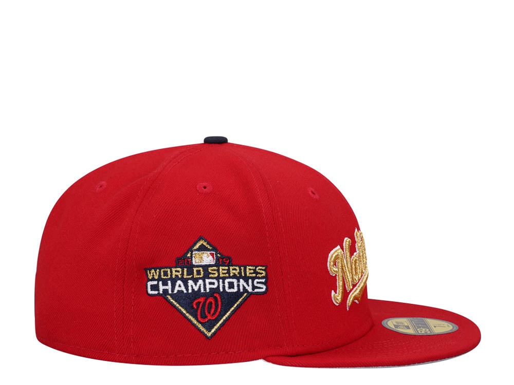 New Era Washington Nationals World Series Champions 2019 Scarlett Gold Edition 59Fifty Fitted Gorra