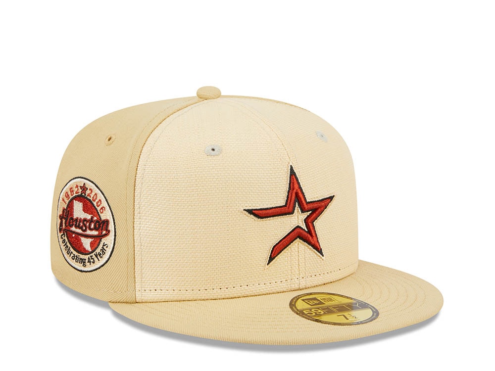New Era Houston Astros 45th Anniversary Raffia Front Vegas Gold Edition 59Fifty Fitted Gorra