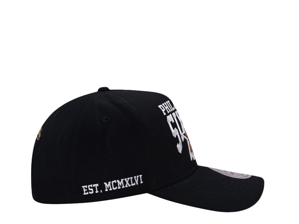 Mitchell & Ness Philadelphia 76ers Black Pro Pinch Fit Snapback Gorra