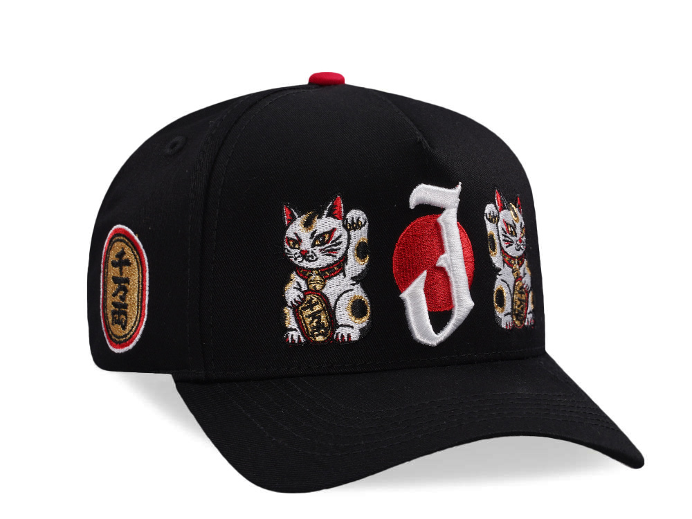 Parallel Union Japan Lucky Cat Red Sun Black Prime Edition Snapback Gorra