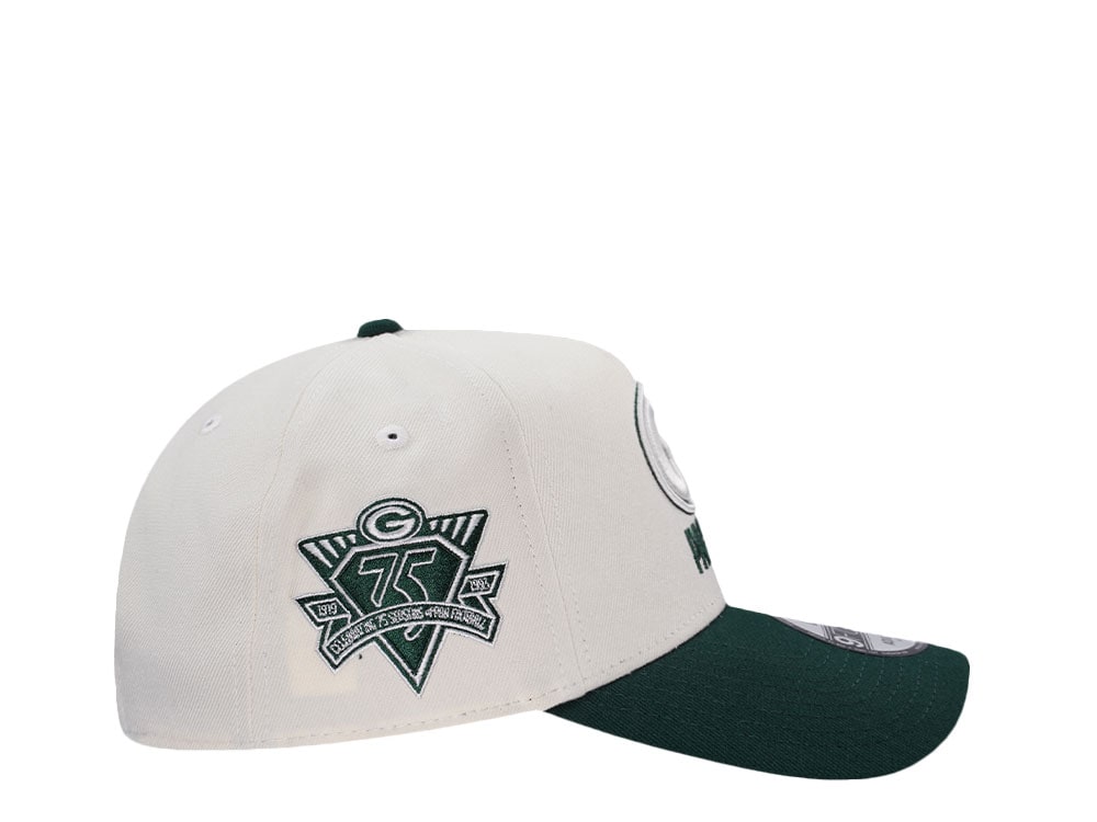 New Era Green Bay Packers 75 Seasons Chrome Two Tone Edition 9Forty A Frame Snapback Gorra