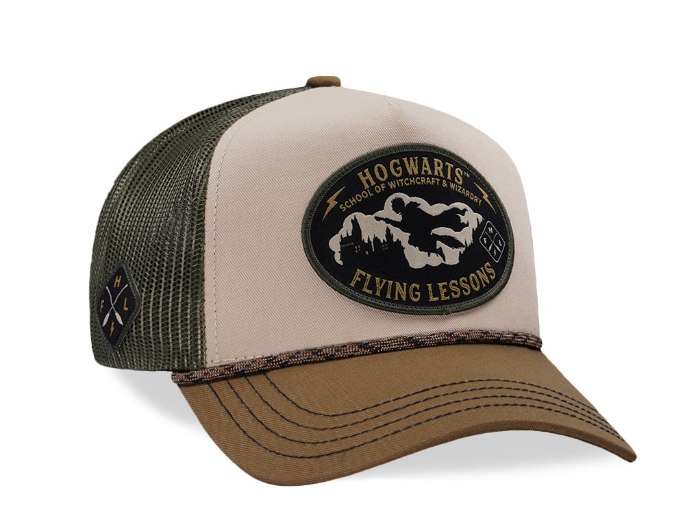 Capslab Harry Potter Hogwarts Flying Lessons Beige Trucker Snapback Gorra