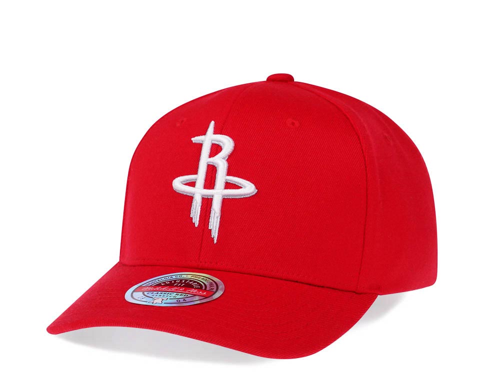 Mitchell & Ness Houston Rockets Team Ground Red Line Solid Flex Snapback Gorra