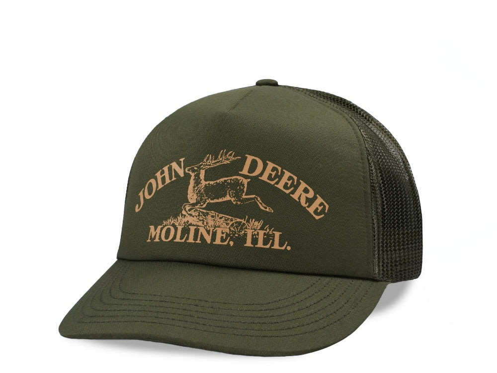 John Deere Vintage Logo Dark Green Trucker Snapback Gorra