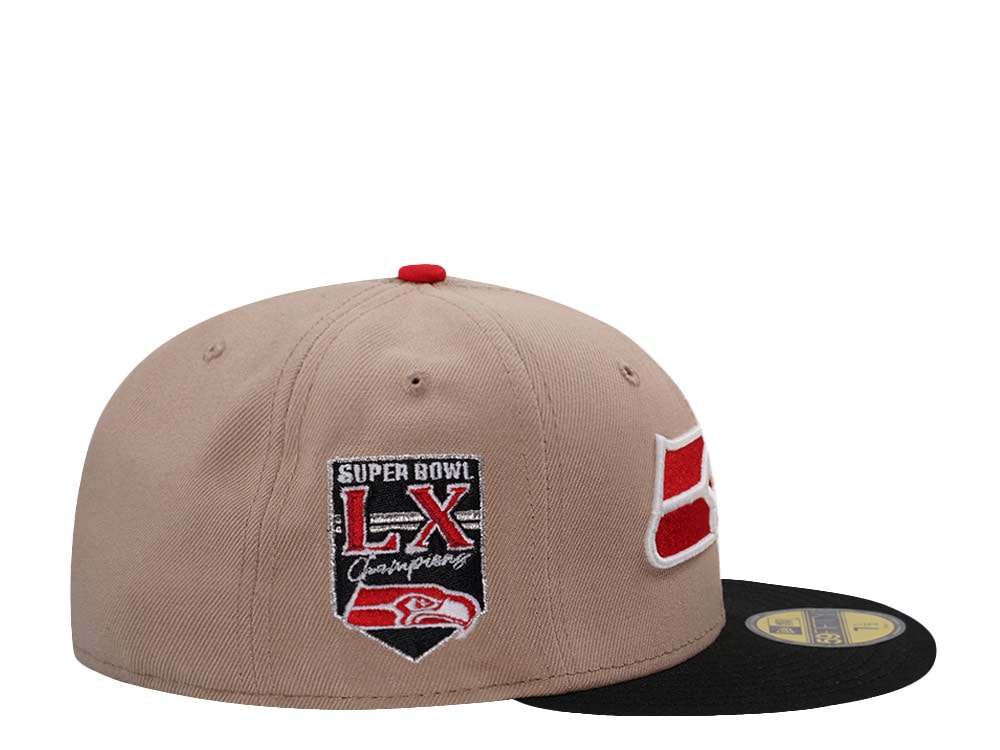 New Era Seattle Seahawks Super Bowl Champions LX Camel Two Tone Edition 59Fifty Fitted Gorra