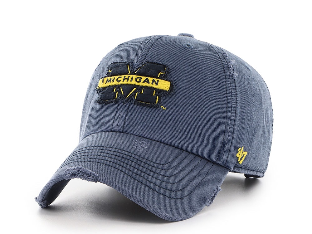 47 Brand Michigan Wolverines Weathered Rusted Navy Clean Up Strapback Gorra