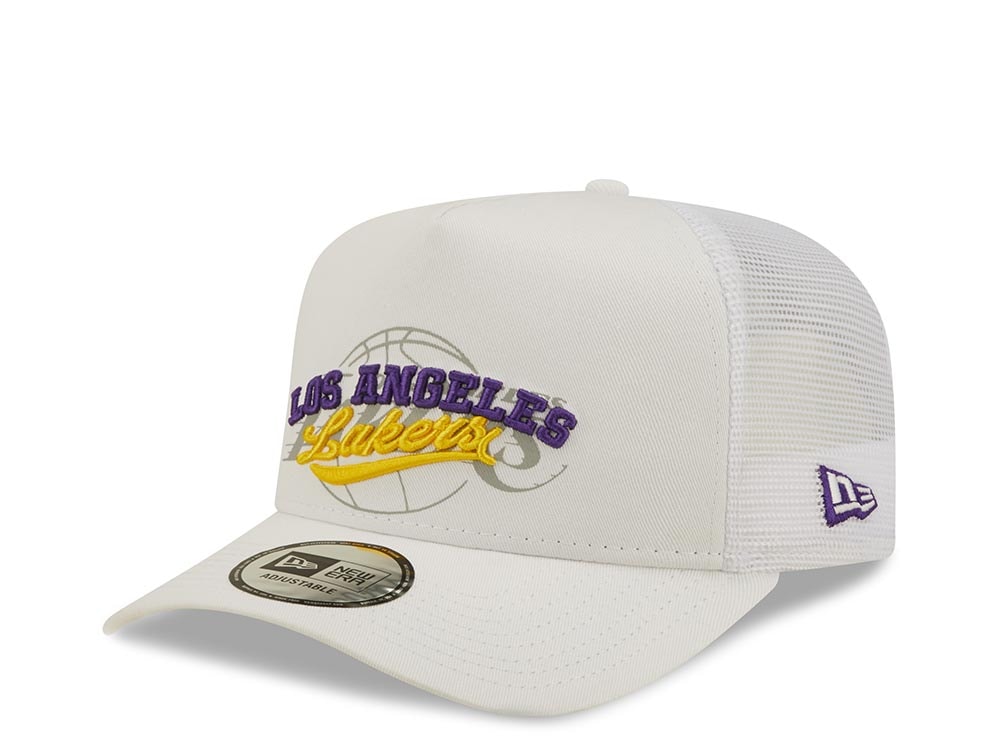 New Era Los Angeles Lakers Logo Overlay Trucker Snapback Gorra