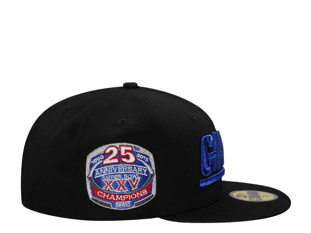 New Era New York Giants 25th Anniversary Super Bowl XXV Black Metallic Edition 59Fifty Fitted Gorra
