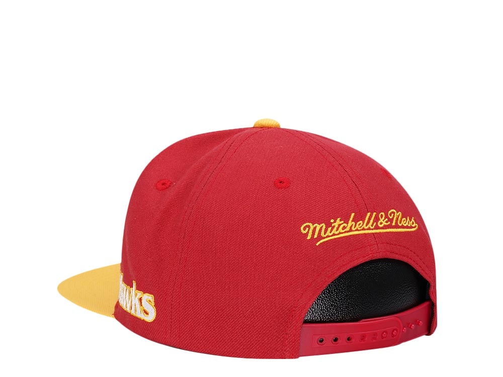 Mitchell & Ness Atlanta Hawks Logo Blur Hardwood Classic Snapback Gorra