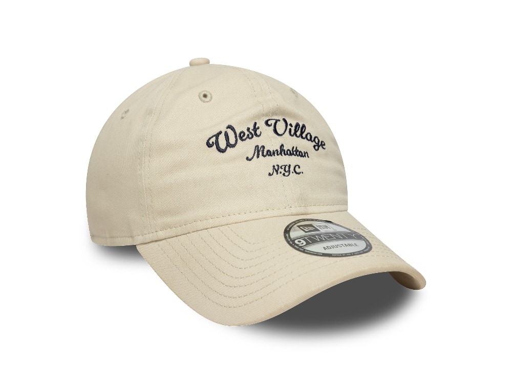 New Era West Village Wordmark Stone 9Twenty Strapback Gorra