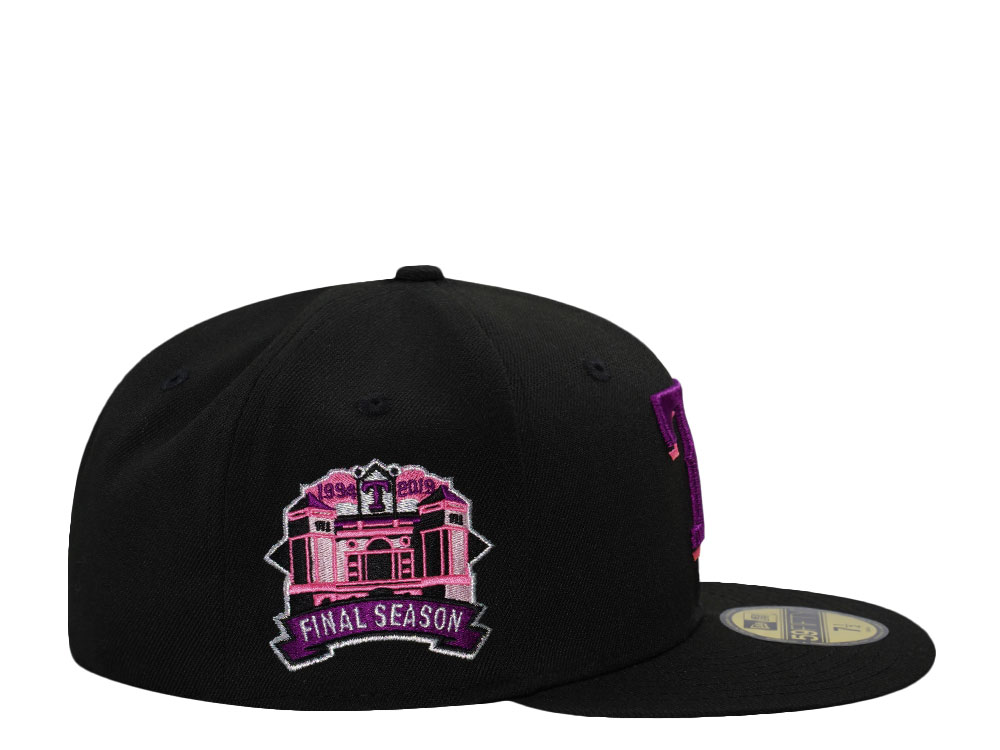 New Era Texas Rangers Final Season Magenta Black Prime Edition 59Fifty Fitted Gorra