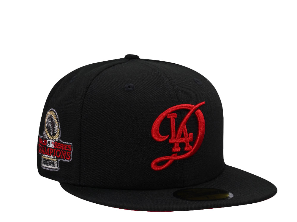 New Era Los Angeles Dodgers World Series Champion 2024 Black Red Edition 59Fifty Fitted Gorra