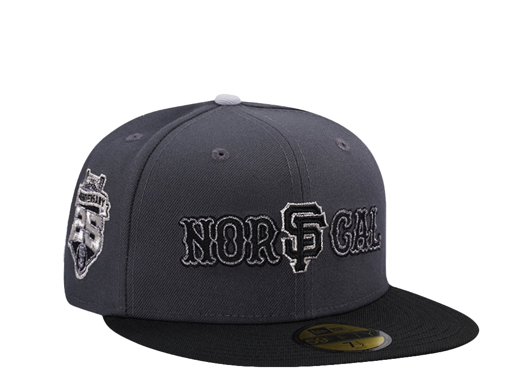 New Era San Francisco Giants 25th Anniversary Dark Gray Two Tone Horror Edition 59Fifty Fitted Gorra
