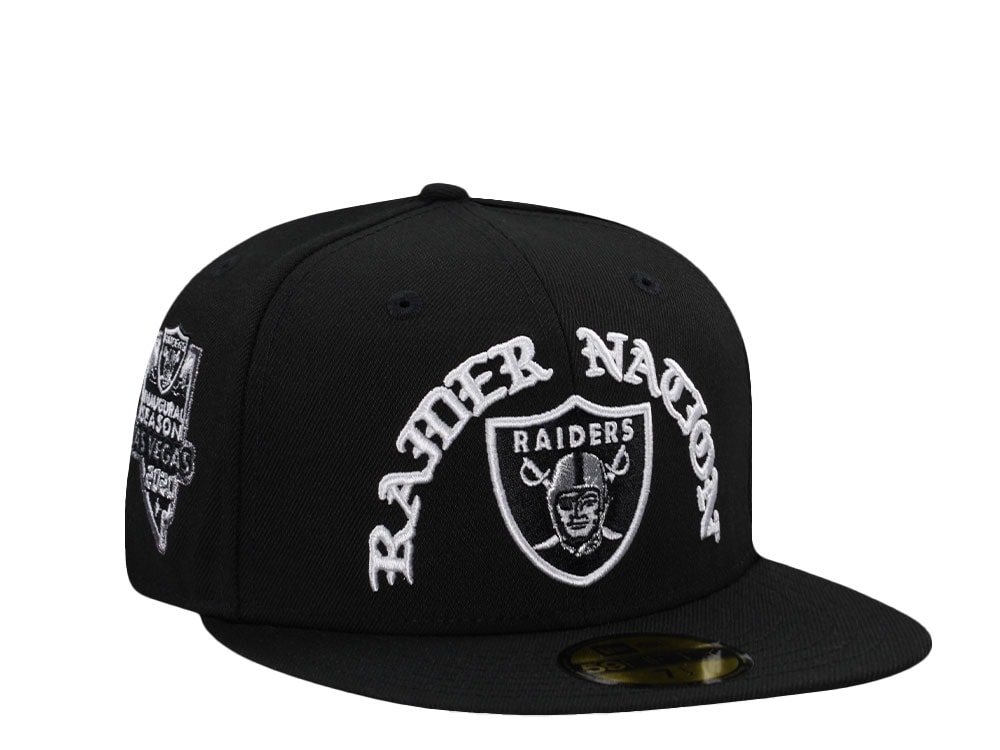 New Era Las Vegas Raiders Inaugural Season 2020 Script Black Prime Edition 59Fifty Fitted Gorra
