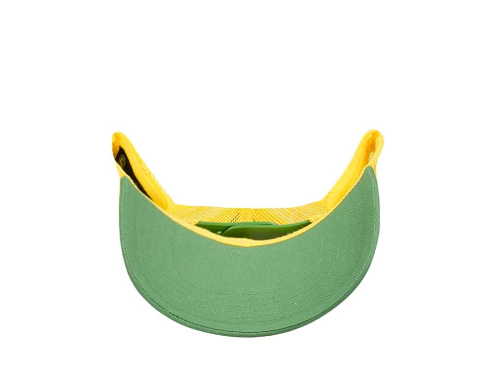 John Deere Logo Mesh Yellow Green Trucker Snapback Gorra