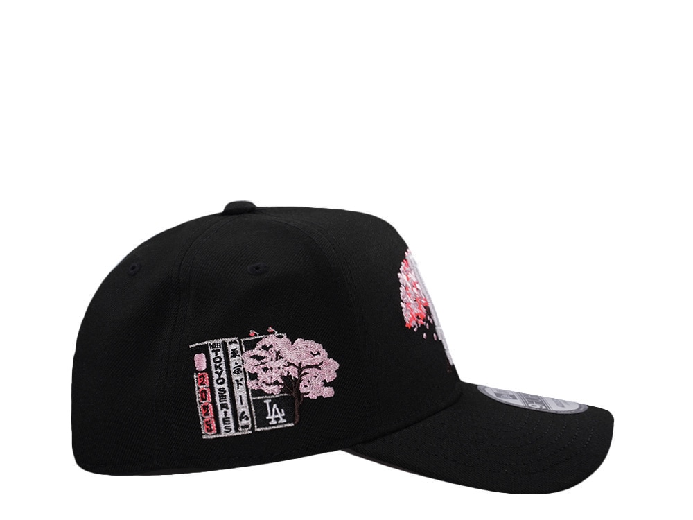 New Era Los Angeles Dodgers Tokyo Series 2025 Sakura Black Prime Edition 9Forty A Frame Snapback Gorra