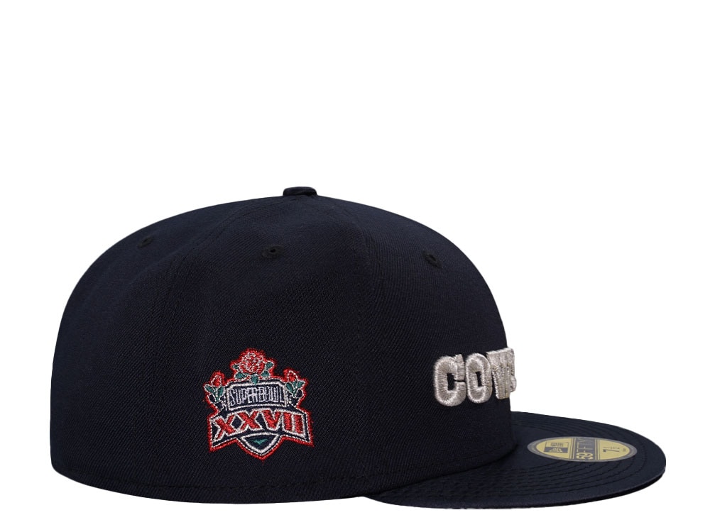 New Era Dallas Cowboys Super Bowl XXVII Navy Satin Brim Edition 59Fifty Fitted Gorra