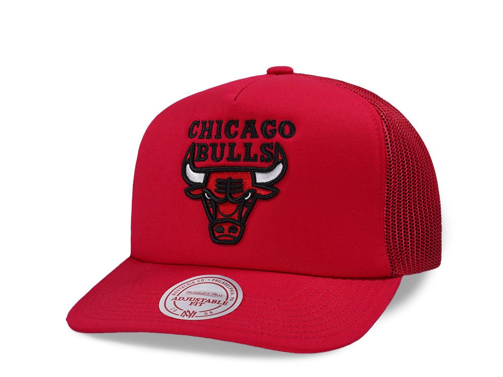 Mitchell & Ness Chicago Bulls Red Trucker Adjustable Fit Snapback Gorra