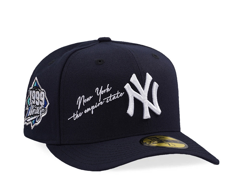 New Era New York Yankees World Series 1999 Script Navy Prime Edition Pre Curved 59Fifty Fitted Gorra
