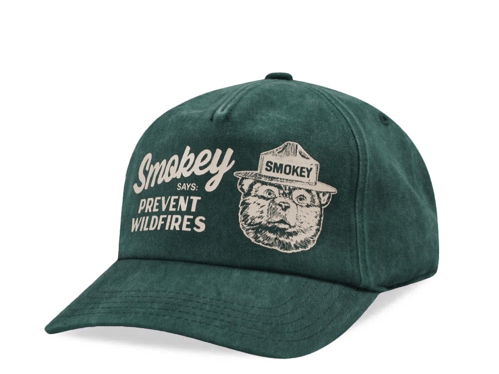 American Needle Smokey Bear Walker Dark Green Snapback Gorra